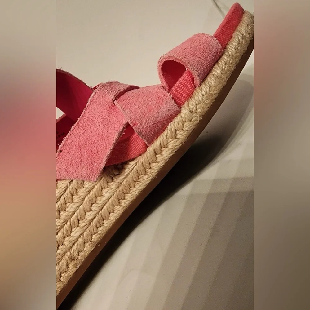 Cole Haan Crystal Espadrille Women’s Fuschia Pink Wedge Sandals Size 7